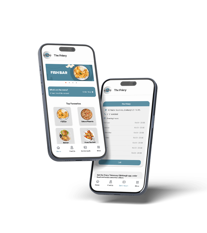 The Friery Takeaway phone mockup