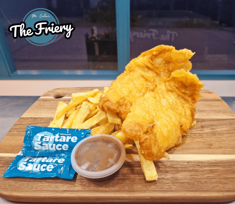 Crispy Fish & Chips Served at The Friery Fish & Chips Takeaway in Edinburgh!