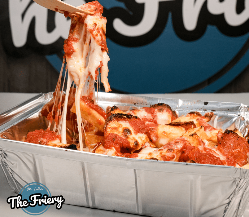 Loaded cheesy fries served at The Friery in Edinburgh!